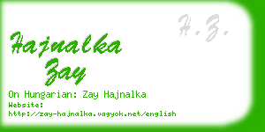 hajnalka zay business card